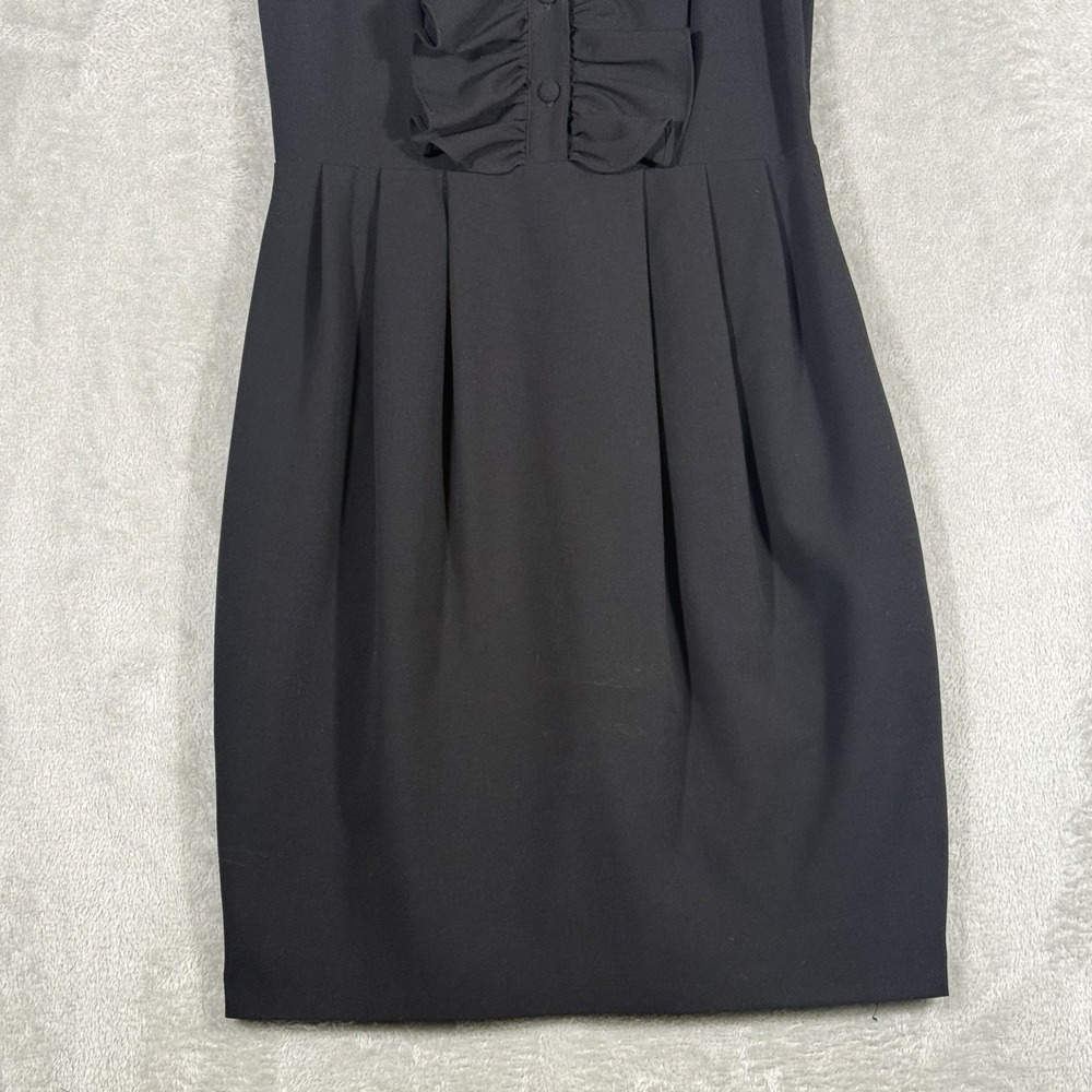 Andrew Marc Ruffle Sleeveless Dress XS Collar Black Classic Little‎ Black Dress - Picture 3 of 12